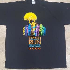 Vintage 2000 Special Olympics Torch Run T Shirt XXL All Sport Bay Area
